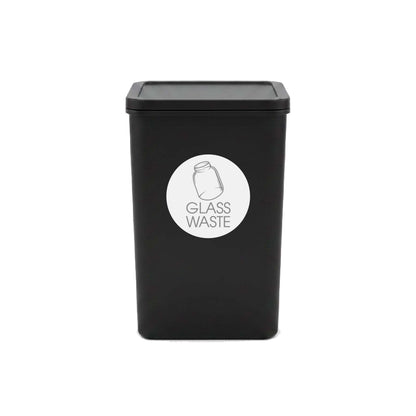 Glass Waste Grey Circle Bin Sticker - New Signs