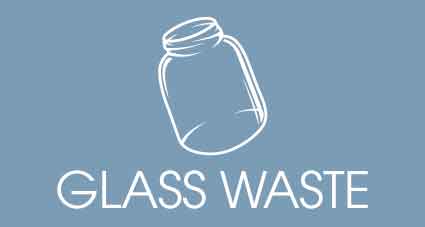 Glass Waste Ocean Background Bin Sticker - New Signs