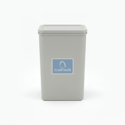 Glass Waste Ocean Background Bin Sticker - New Signs