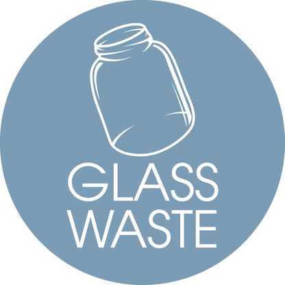 Glass Waste Ocean Background Circle Bin Sticker - New Signs