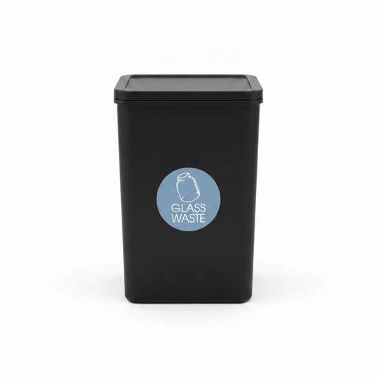 Glass Waste Ocean Background Circle Bin Sticker - New Signs