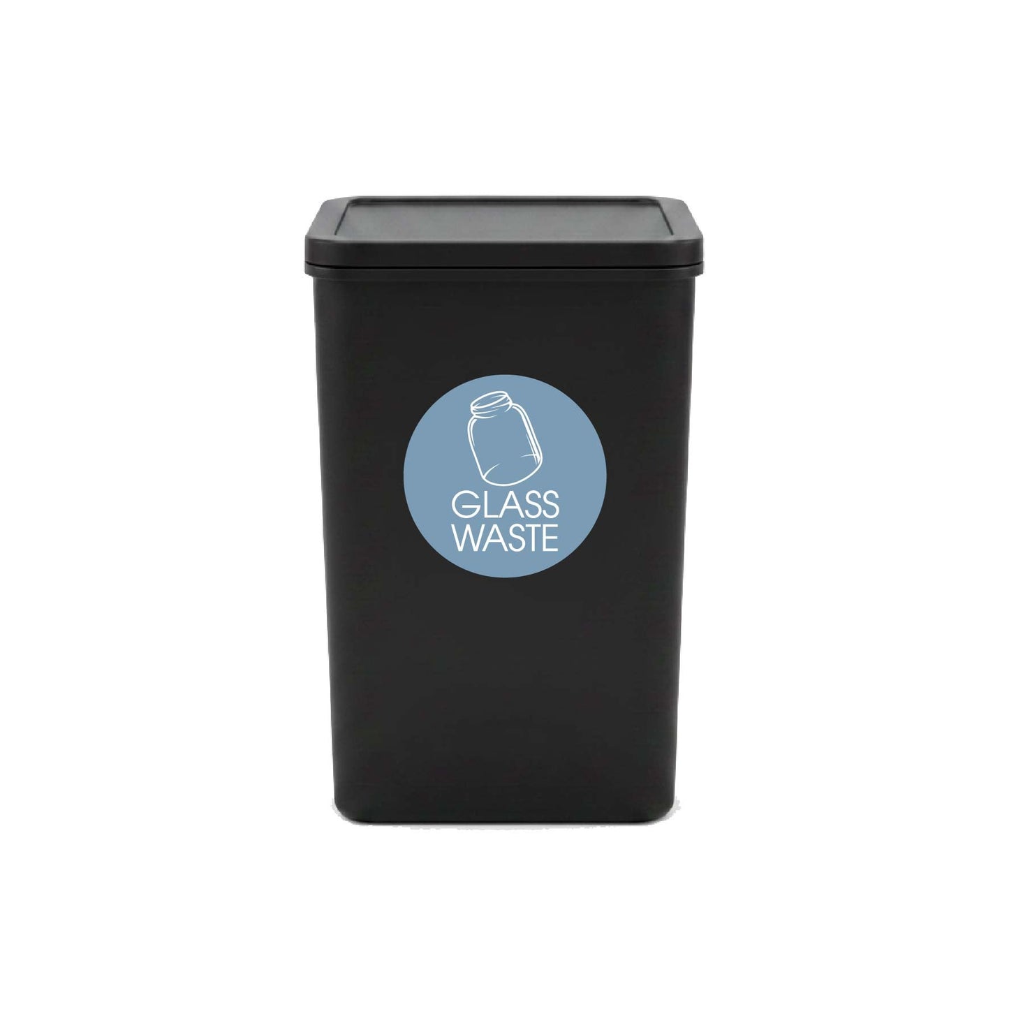 Glass Waste Ocean Background Circle Bin Sticker - New Signs