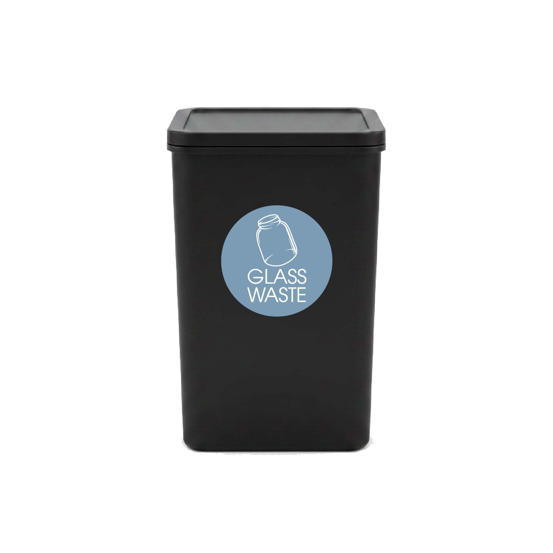 Glass Waste Ocean Background Circle Bin Sticker - New Signs