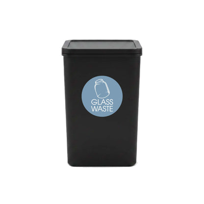 Glass Waste Ocean Background Circle Bin Sticker - New Signs