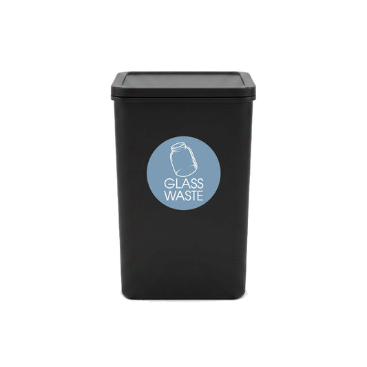 Glass Waste Ocean Background Circle Bin Sticker - New Signs