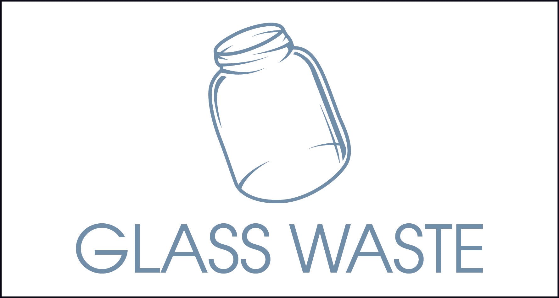 Glass Waste Ocean Bin Sticker - New Signs