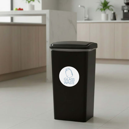 Glass Waste Ocean Circle Bin Sticker - New Signs