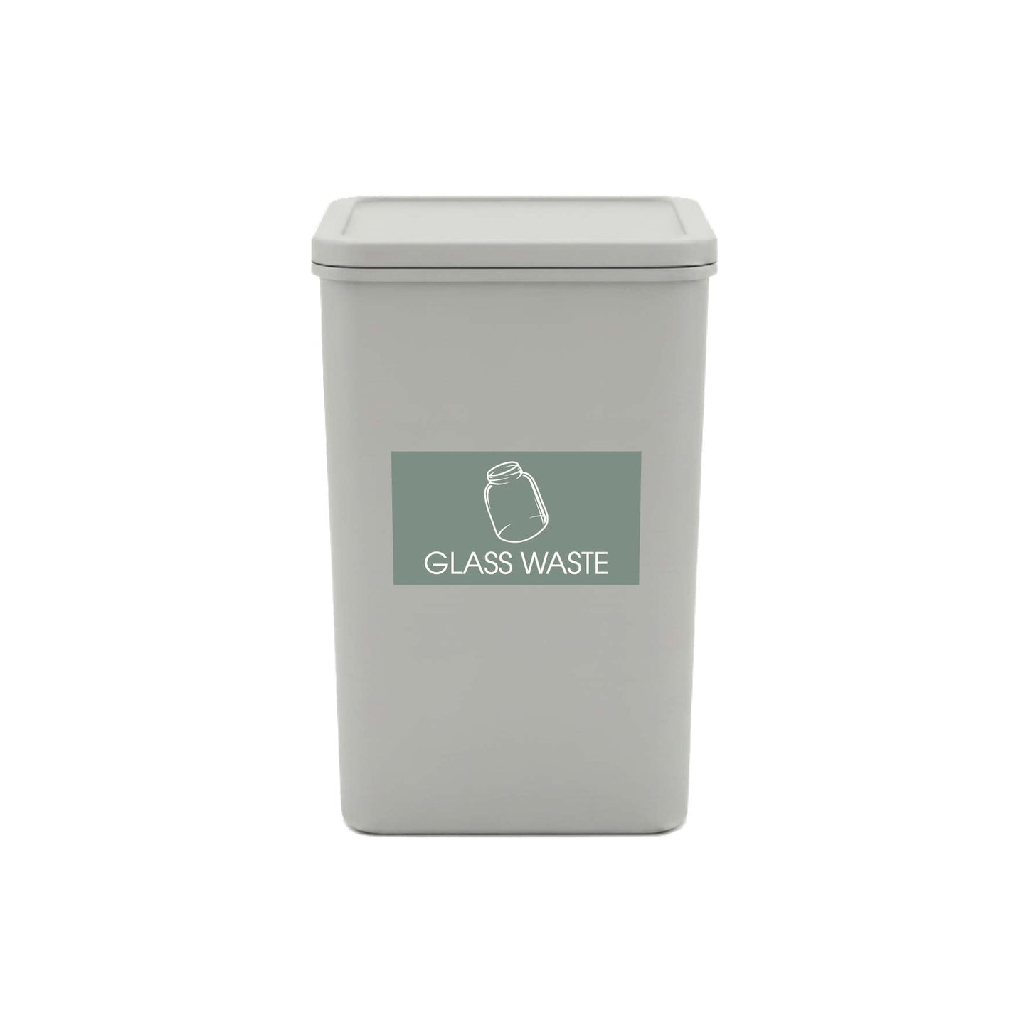 Glass Waste Sage Background Bin Sticker - New Signs