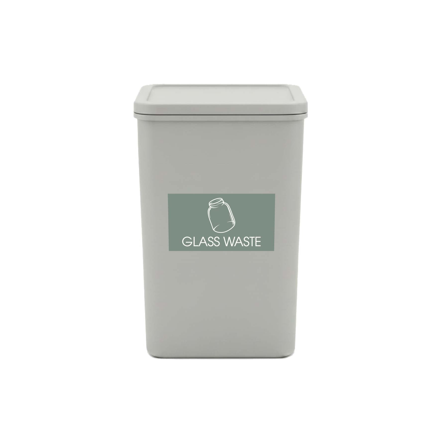Glass Waste Sage Background Bin Sticker - New Signs