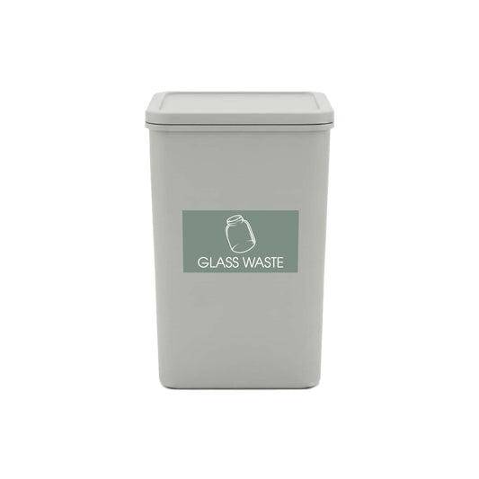 Glass Waste Sage Background Bin Sticker - New Signs