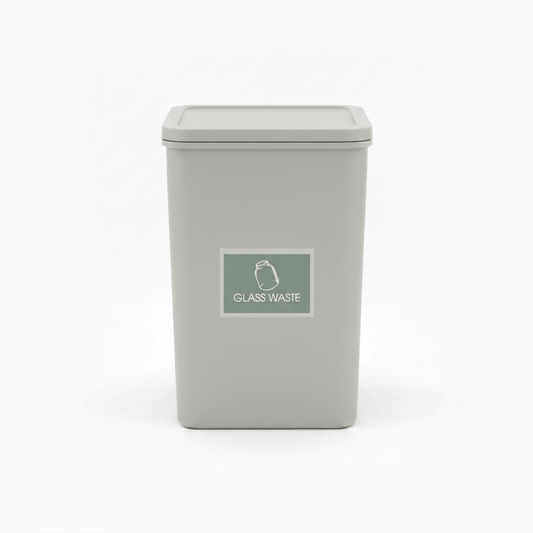 Glass Waste Sage Background Bin Sticker - New Signs