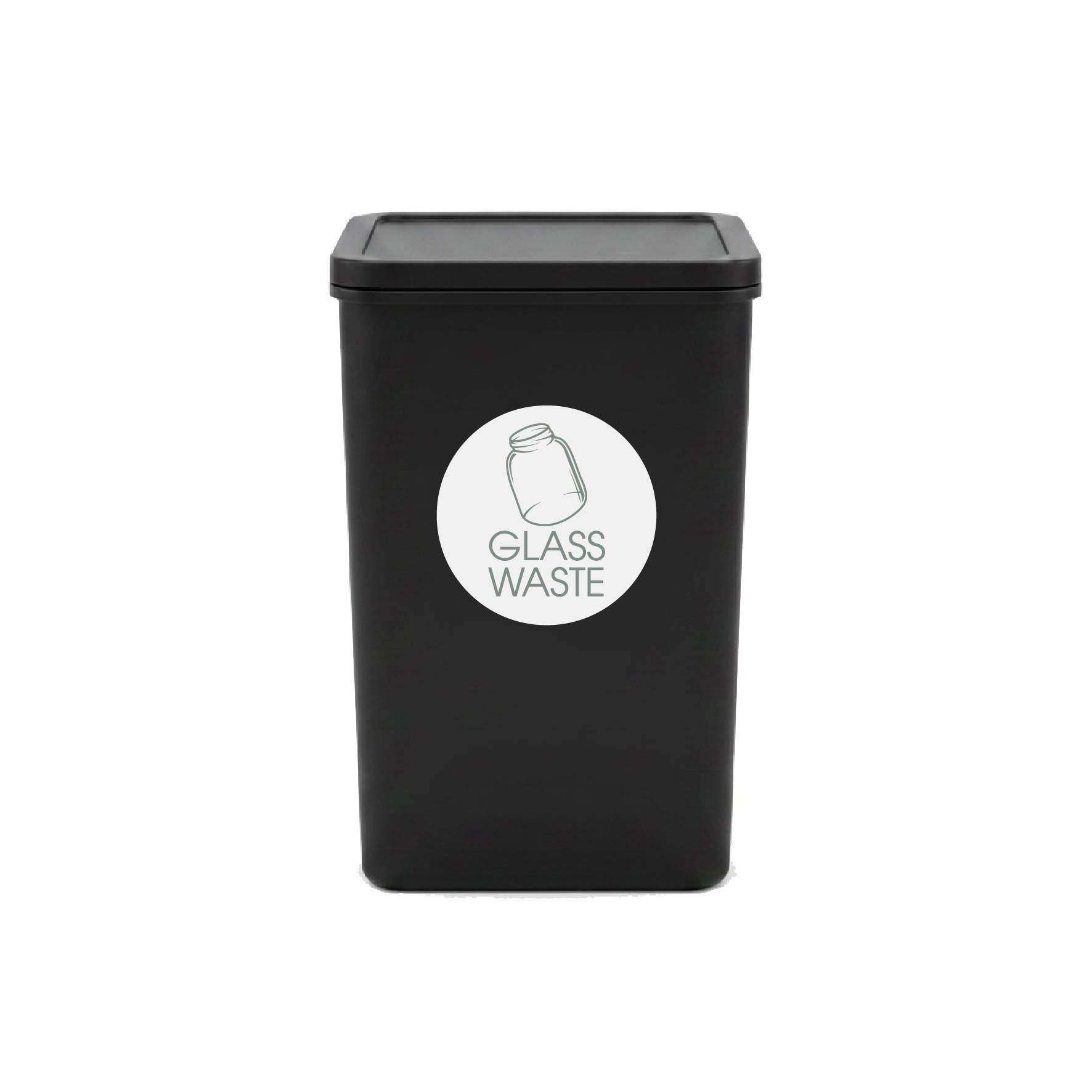 Glass Waste Sage Circle Bin Sticker - New Signs