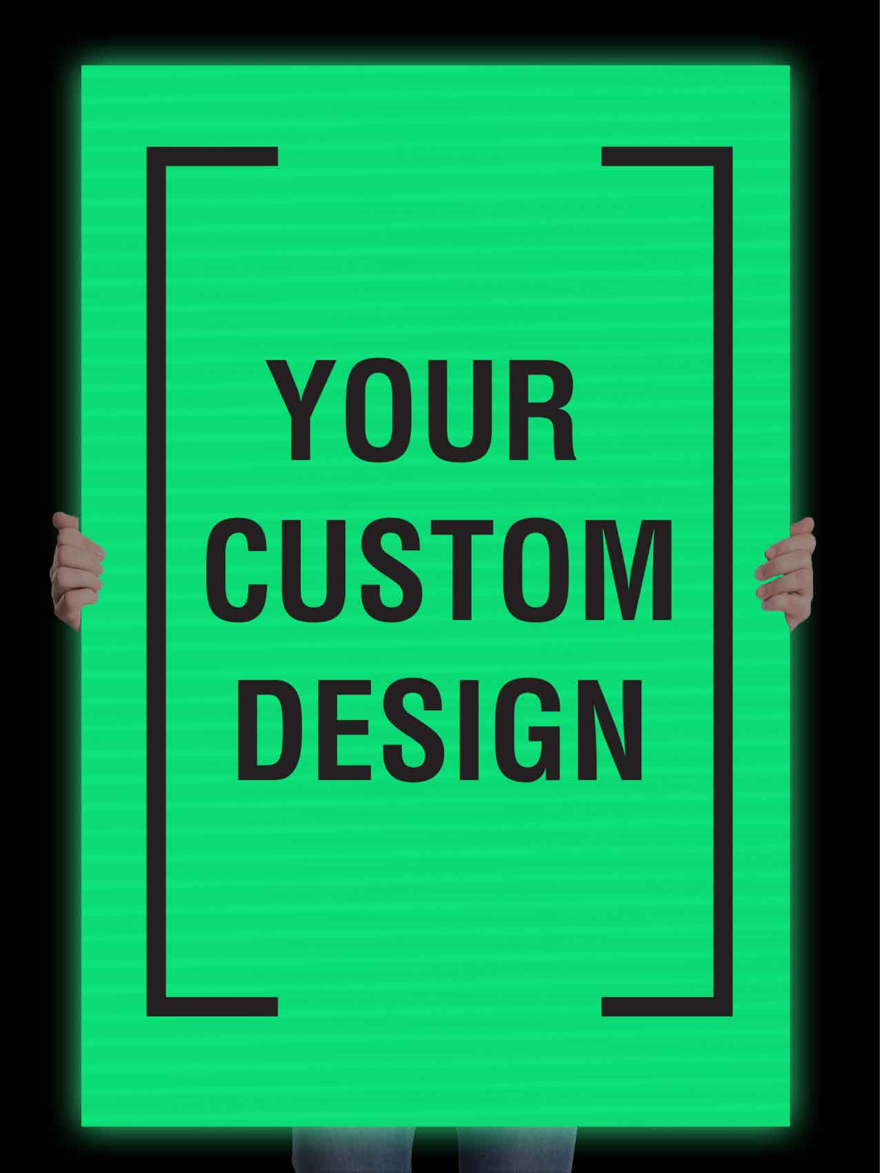 Glow In The Dark Custom Corflute 800mm x 1200mm - New Signs