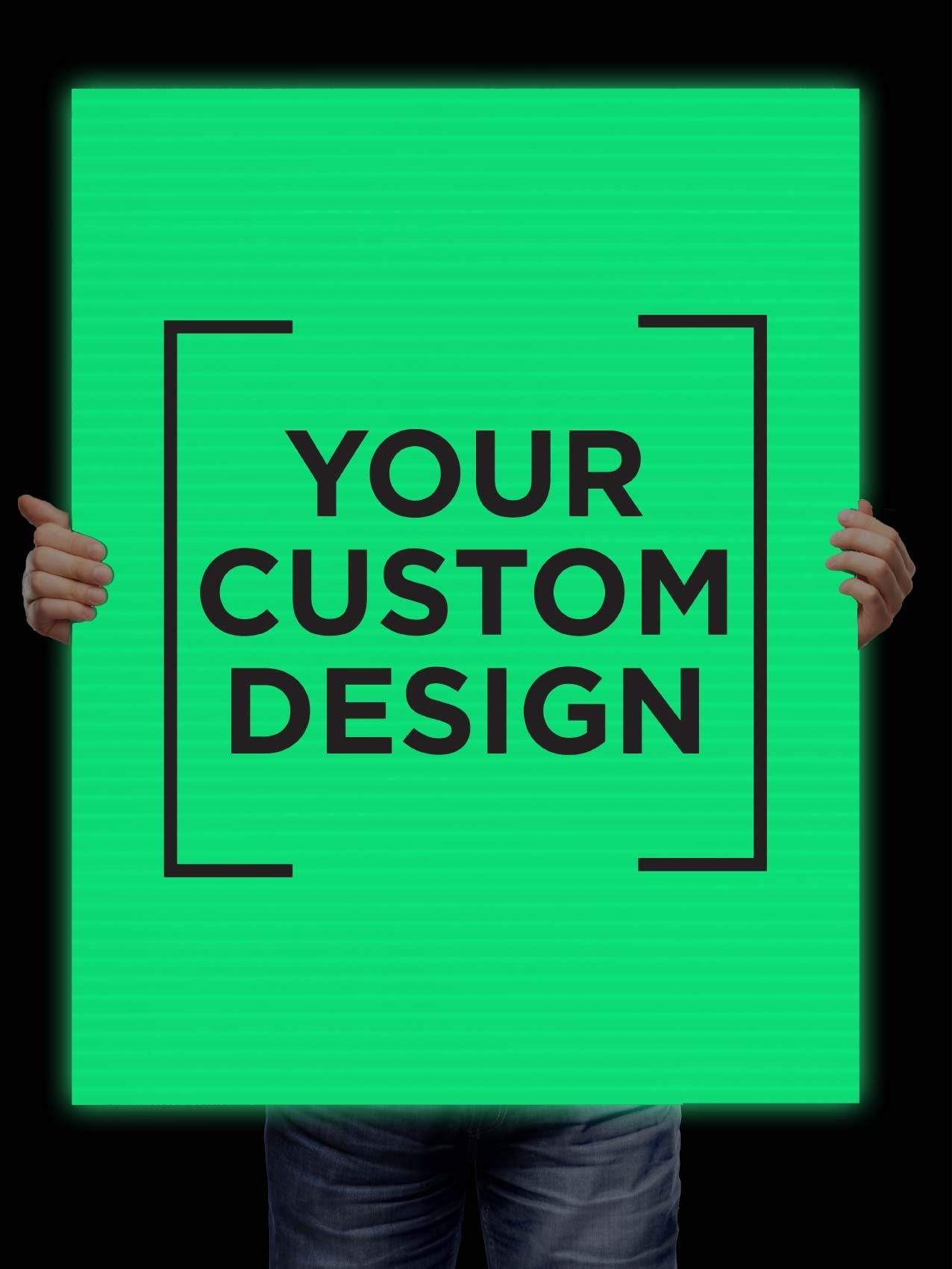 Glow In The Dark Custom Corflute 900mm x 1200mm - New Signs