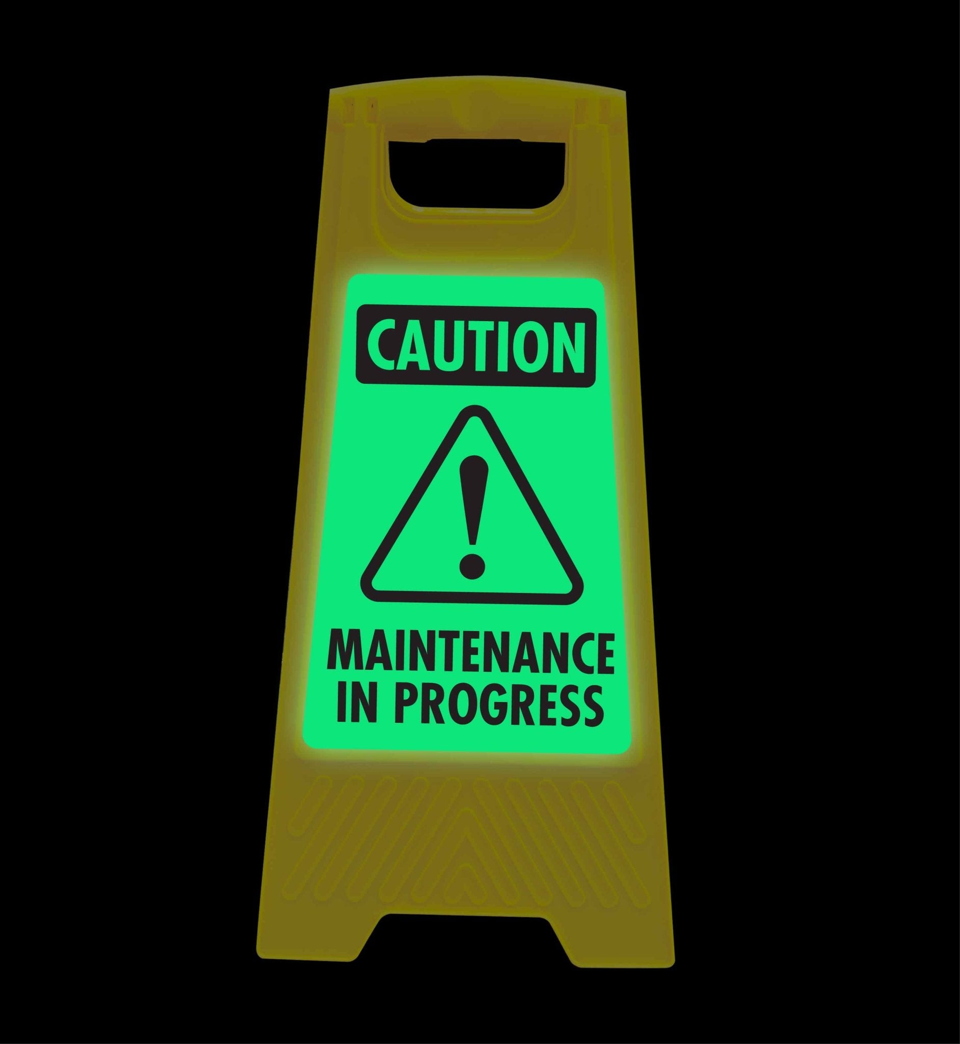 Glow In The Dark - Yellow A - Frame - Caution Maintenance In Progress - New Signs