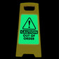 Glow In The Dark - Yellow A - Frame - Caution Out Of Order - New Signs