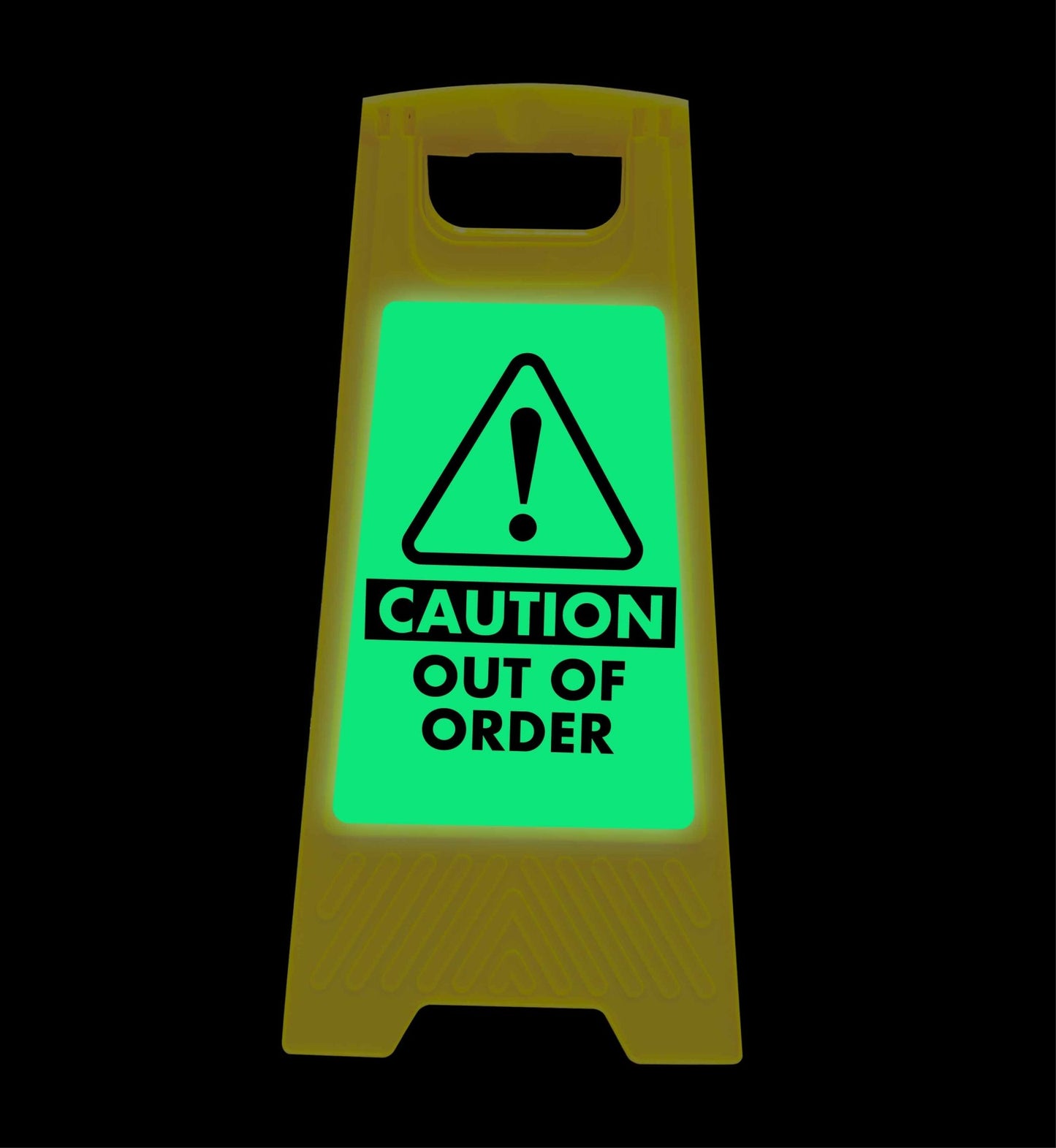 Glow In The Dark - Yellow A - Frame - Caution Out Of Order - New Signs