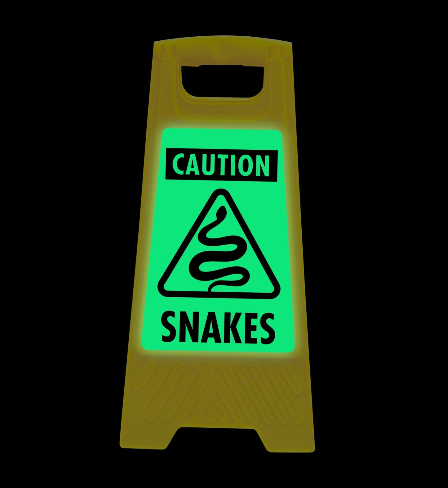 Glow In The Dark - Yellow A - Frame - Caution Snakes - New Signs