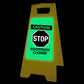 Glow In The Dark - Yellow A - Frame - Caution Stop Footpath Closed - New Signs