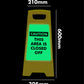 Glow In The Dark - Yellow A - Frame - Caution This Area Is Closed Off - New Signs