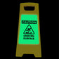 Glow In The Dark - Yellow A - Frame - Caution Uneven Surface - New Signs