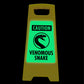 Glow In The Dark - Yellow A - Frame - Caution Venomous Snake - New Signs