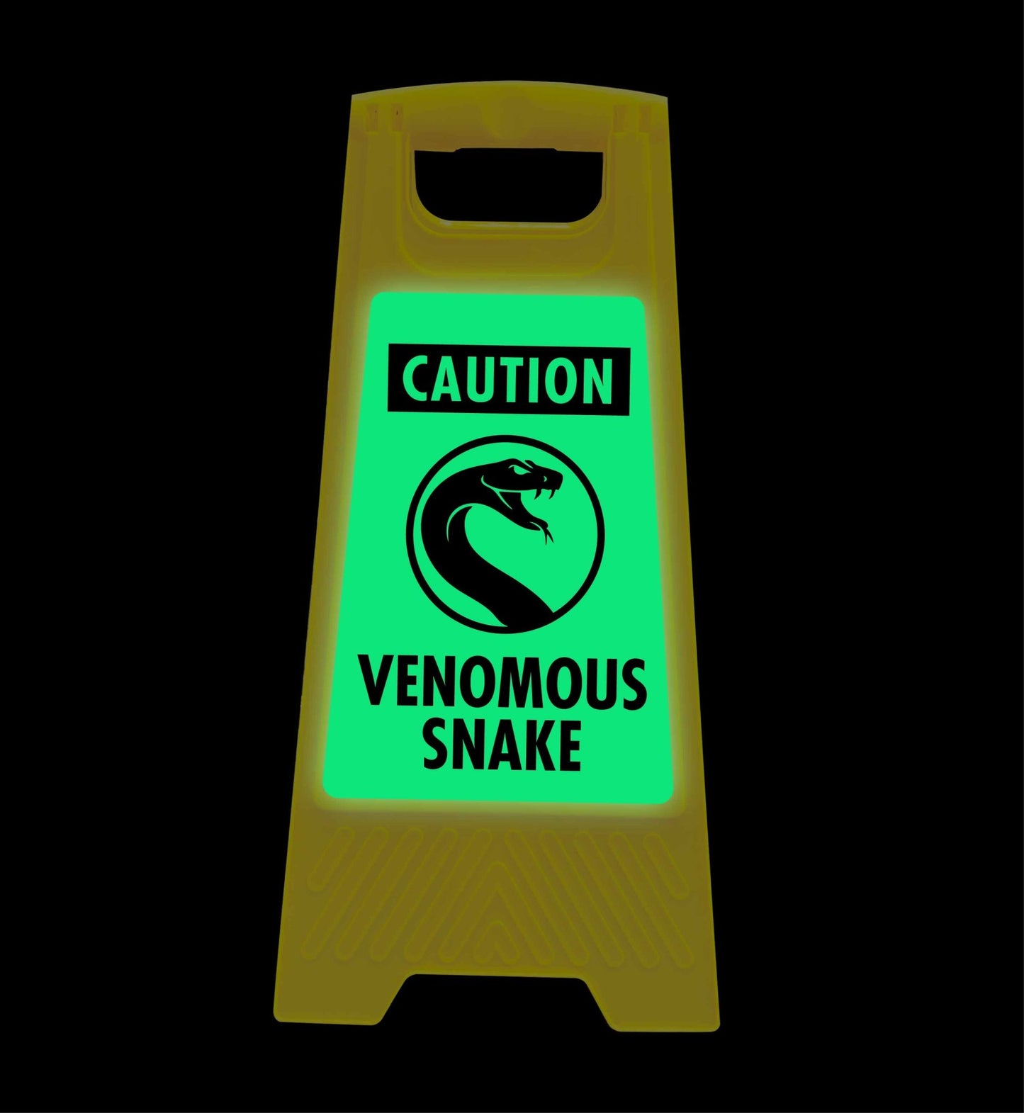 Glow In The Dark - Yellow A - Frame - Caution Venomous Snake - New Signs