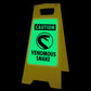 Glow In The Dark - Yellow A - Frame - Caution Venomous Snake - New Signs