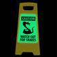 Glow In The Dark - Yellow A - Frame - Caution Watch Out For Snakes - New Signs