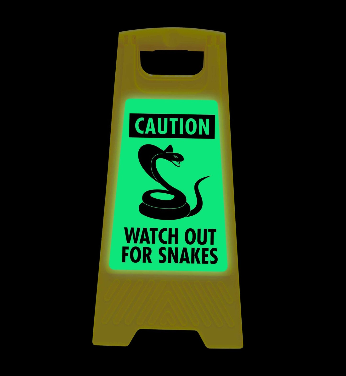 Glow In The Dark - Yellow A - Frame - Caution Watch Out For Snakes - New Signs