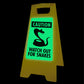 Glow In The Dark - Yellow A - Frame - Caution Watch Out For Snakes - New Signs