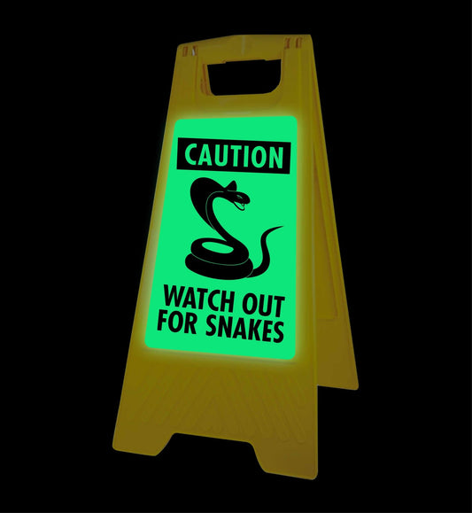 Glow In The Dark - Yellow A - Frame - Caution Watch Out For Snakes - New Signs