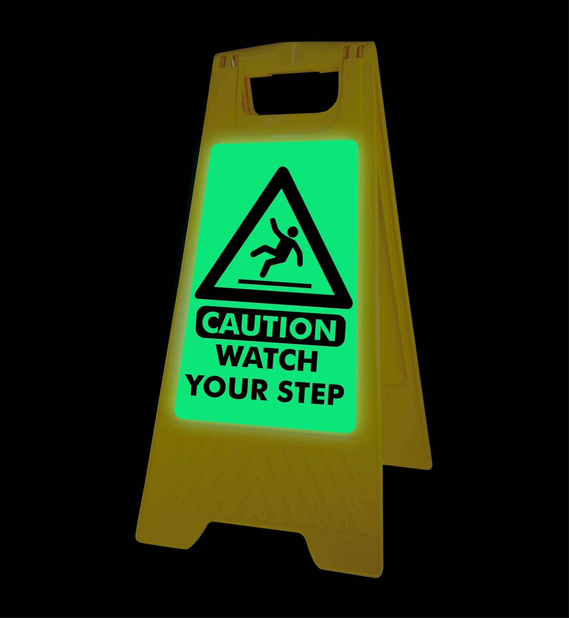 Glow In The Dark - Yellow A - Frame - Caution Watch Your Step - New Signs
