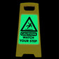 Glow In The Dark - Yellow A - Frame - Caution Watch Your Step - New Signs