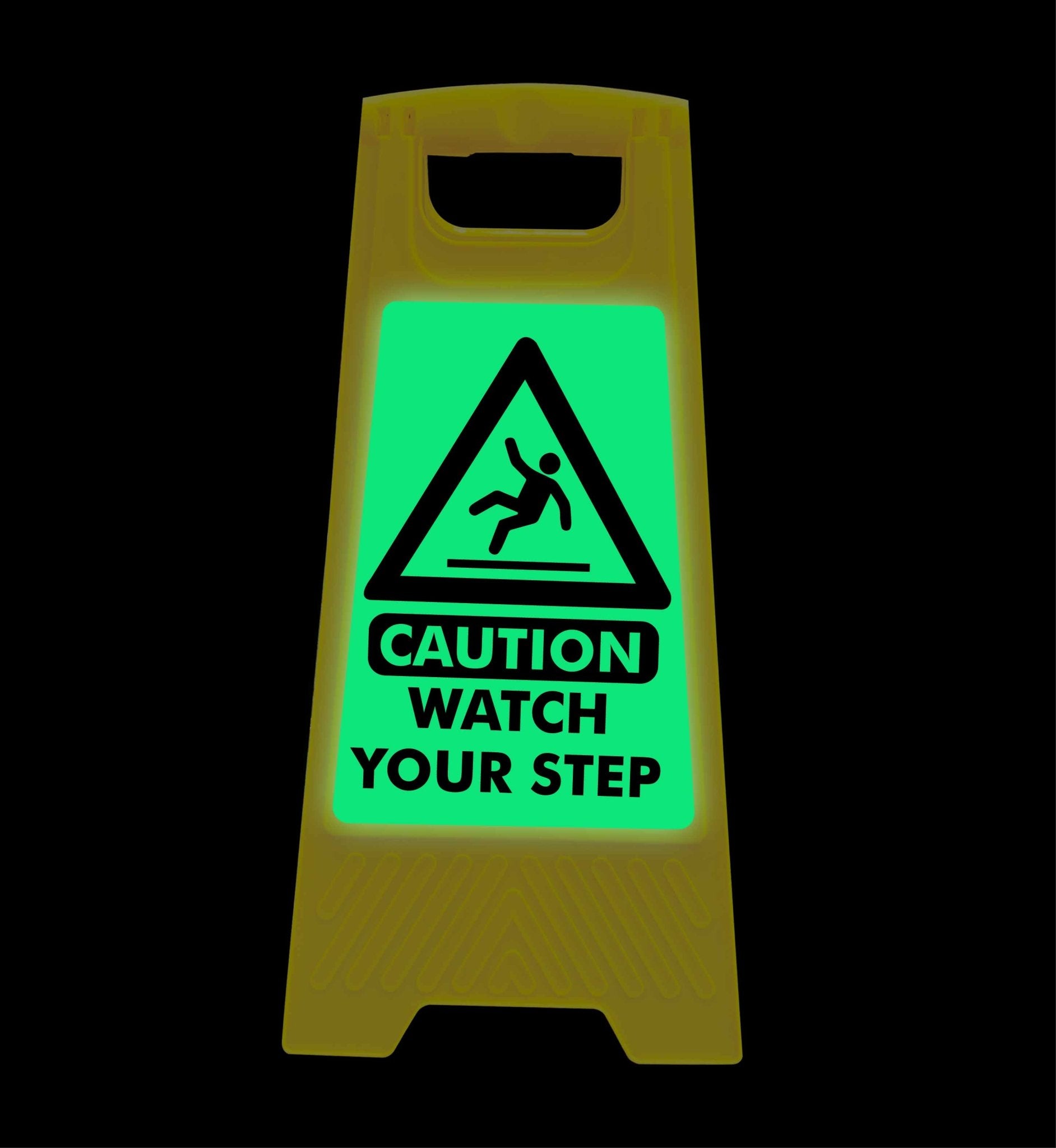 Glow In The Dark - Yellow A - Frame - Caution Watch Your Step - New Signs