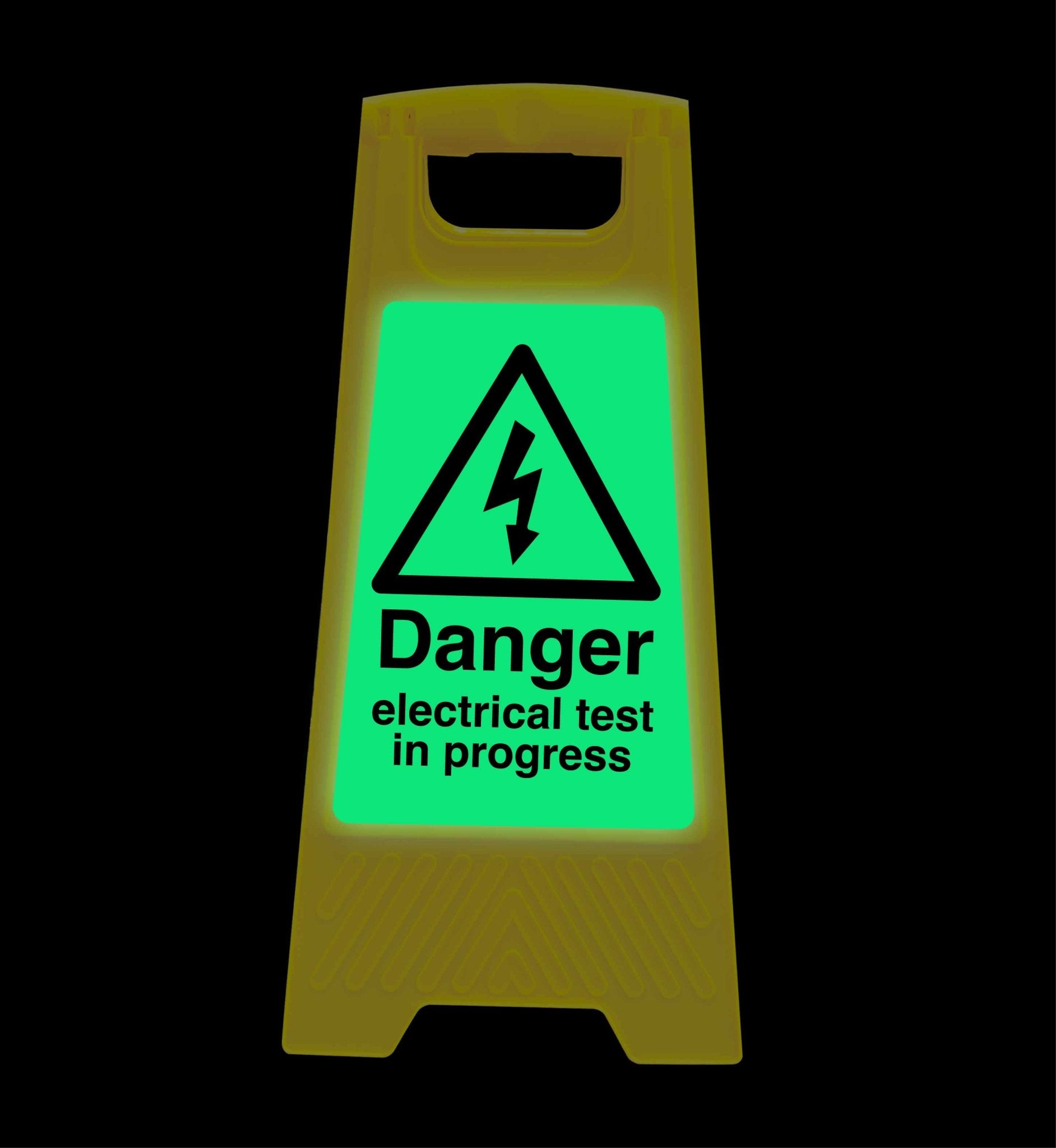 Glow In The Dark - Yellow A - Frame - Danger Electrical Test In Progress - New Signs