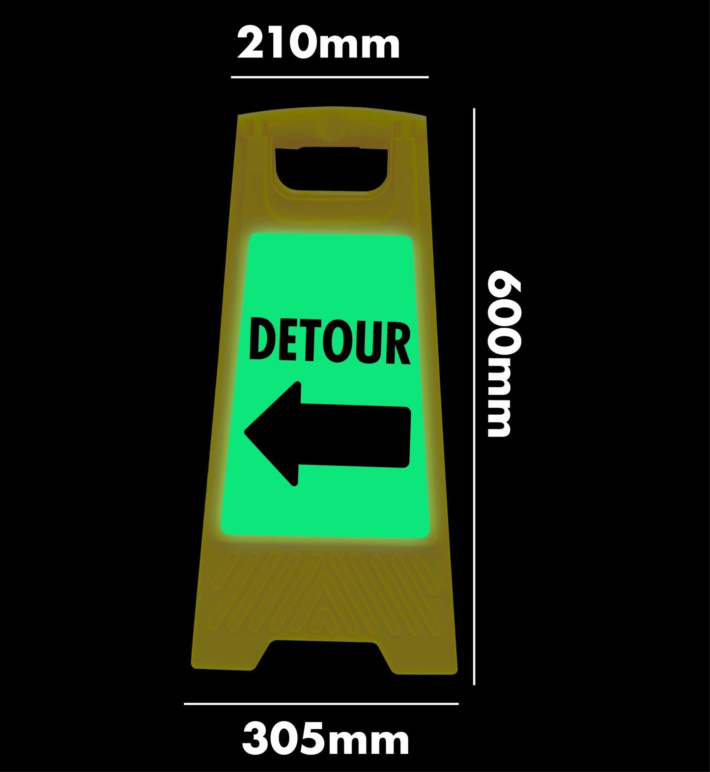 Glow In The Dark - Yellow A - Frame - Detour Left - New Signs