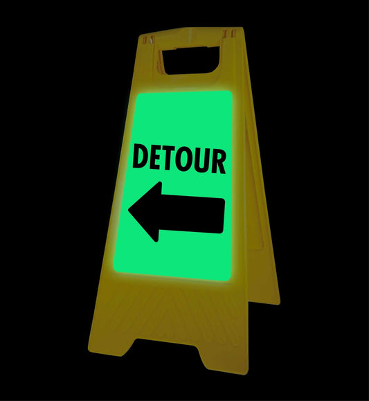Glow In The Dark - Yellow A - Frame - Detour Left - New Signs