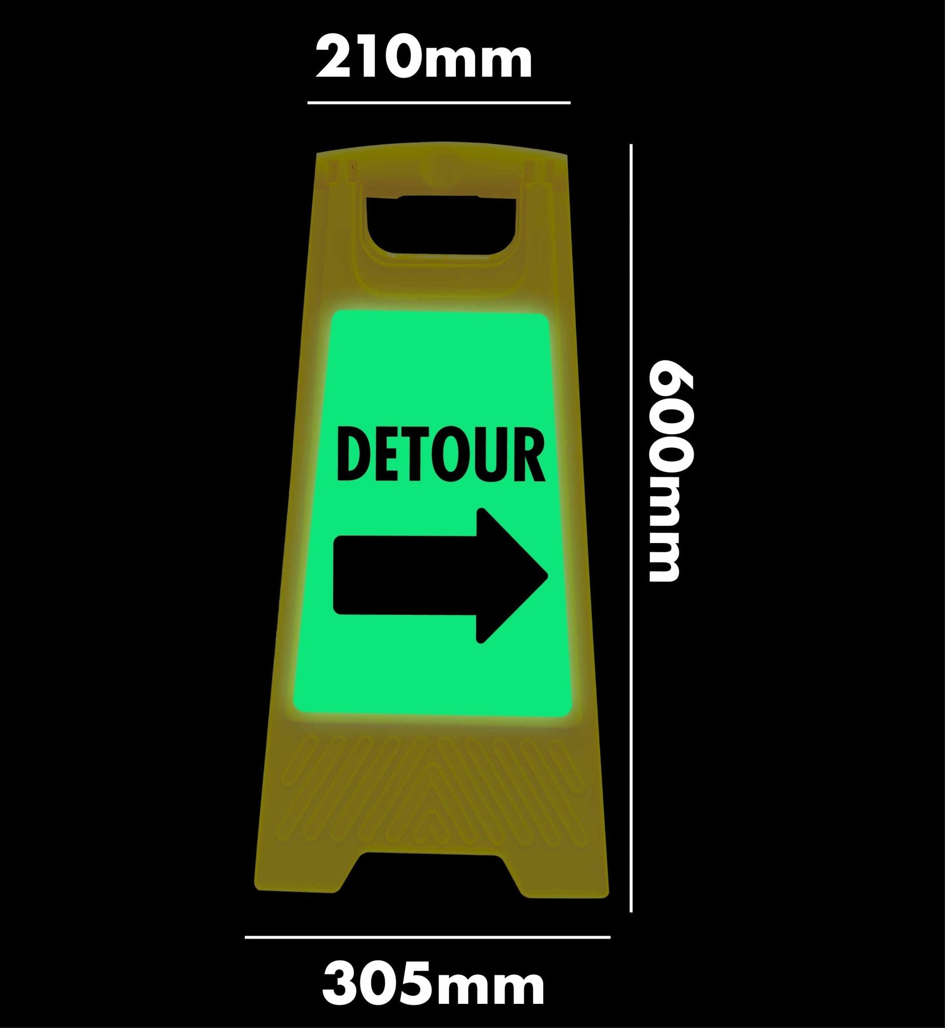 Glow In The Dark - Yellow A - Frame - Detour Right - New Signs