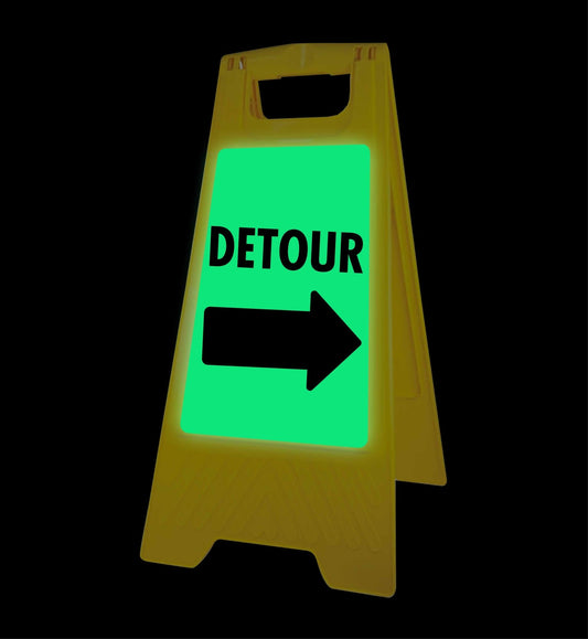 Glow In The Dark - Yellow A - Frame - Detour Right - New Signs