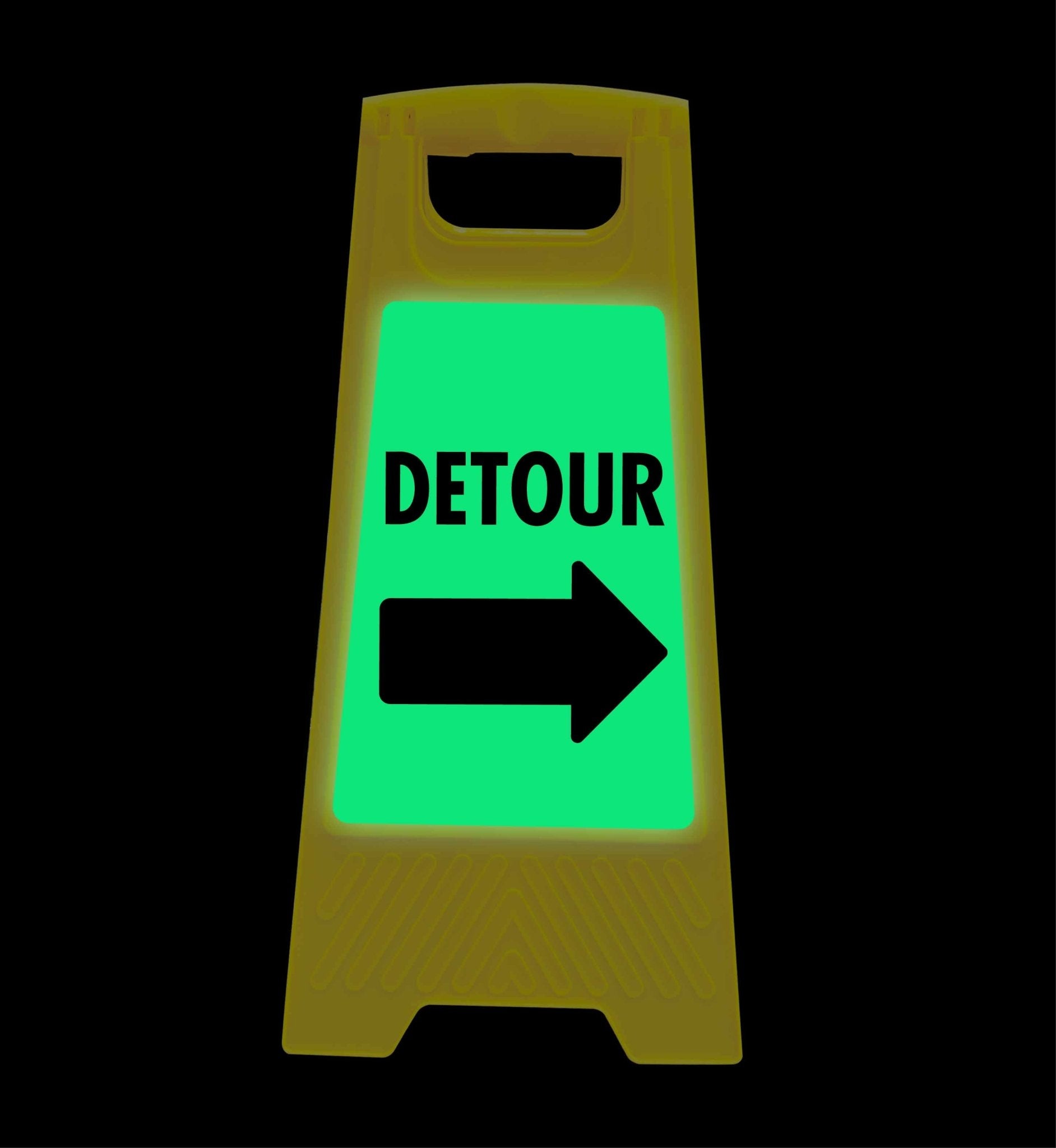 Glow In The Dark - Yellow A - Frame - Detour Right - New Signs