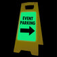 Glow In The Dark - Yellow A - Frame - Event Parking Right Arrow - New Signs