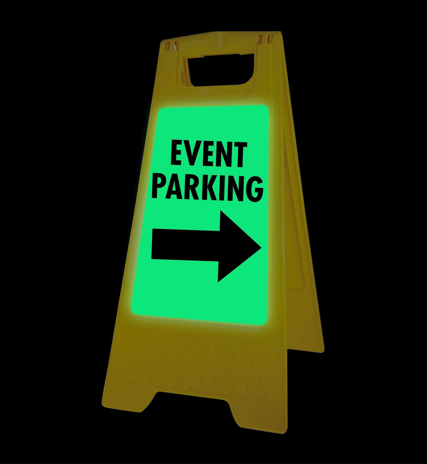 Glow In The Dark - Yellow A - Frame - Event Parking Right Arrow - New Signs