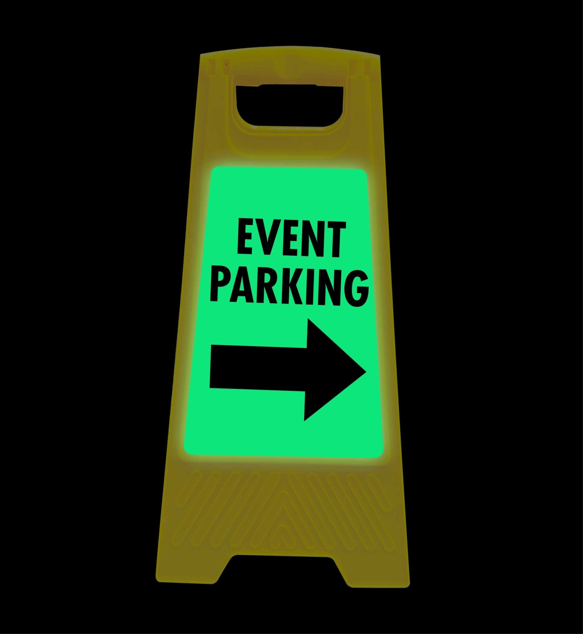 Glow In The Dark - Yellow A - Frame - Event Parking Right Arrow - New Signs
