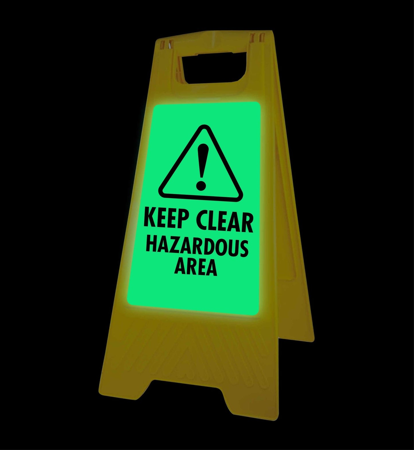 Glow In The Dark - Yellow A - Frame - Keep Clear Hazardous Area - New Signs