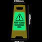 Glow In The Dark - Yellow A - Frame - Keep Clear Hazardous Area - New Signs