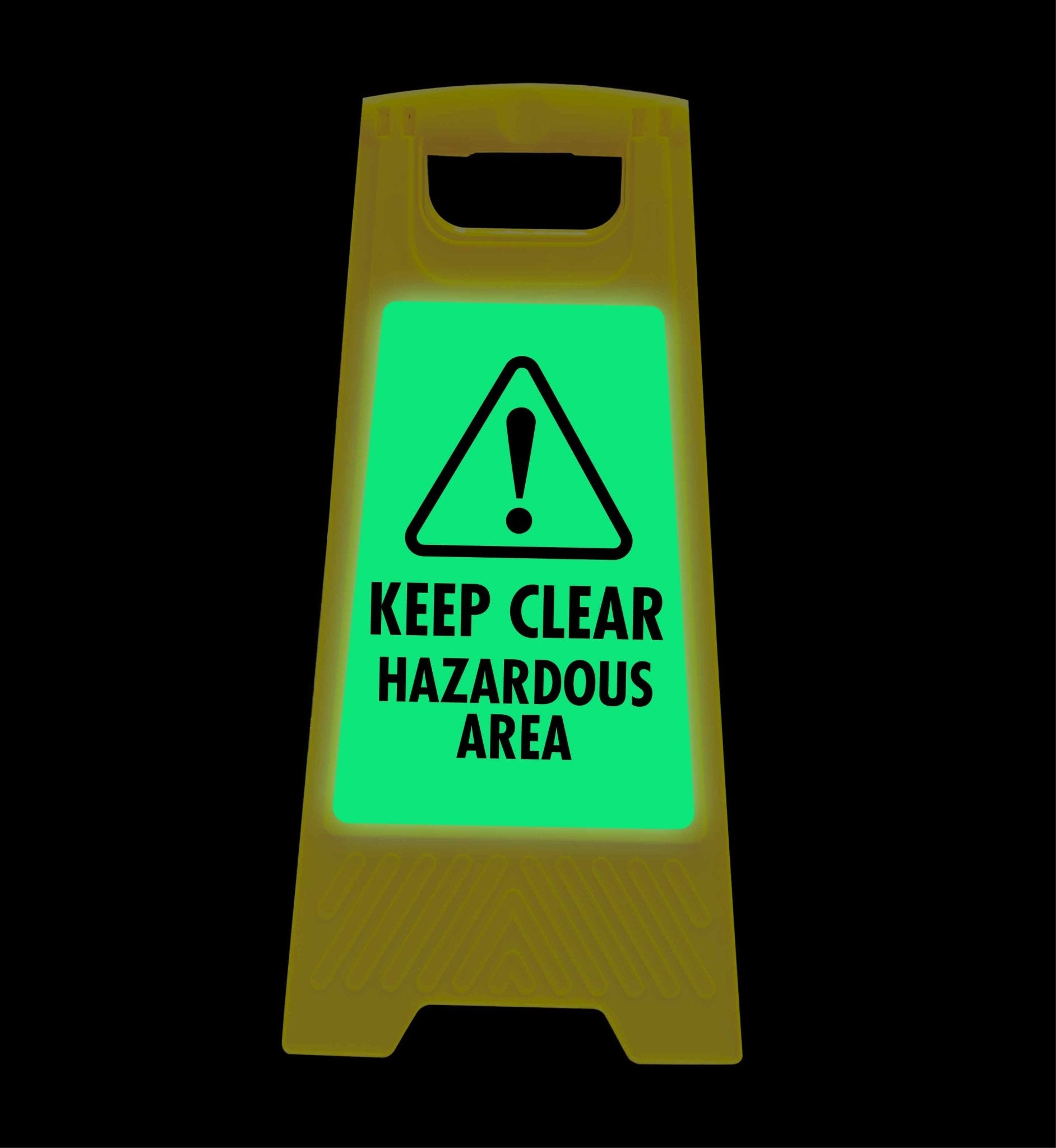Glow In The Dark - Yellow A - Frame - Keep Clear Hazardous Area - New Signs
