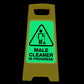 Glow In The Dark - Yellow A - Frame - Male Cleaner In Progress - New Signs