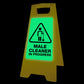 Glow In The Dark - Yellow A - Frame - Male Cleaner In Progress - New Signs