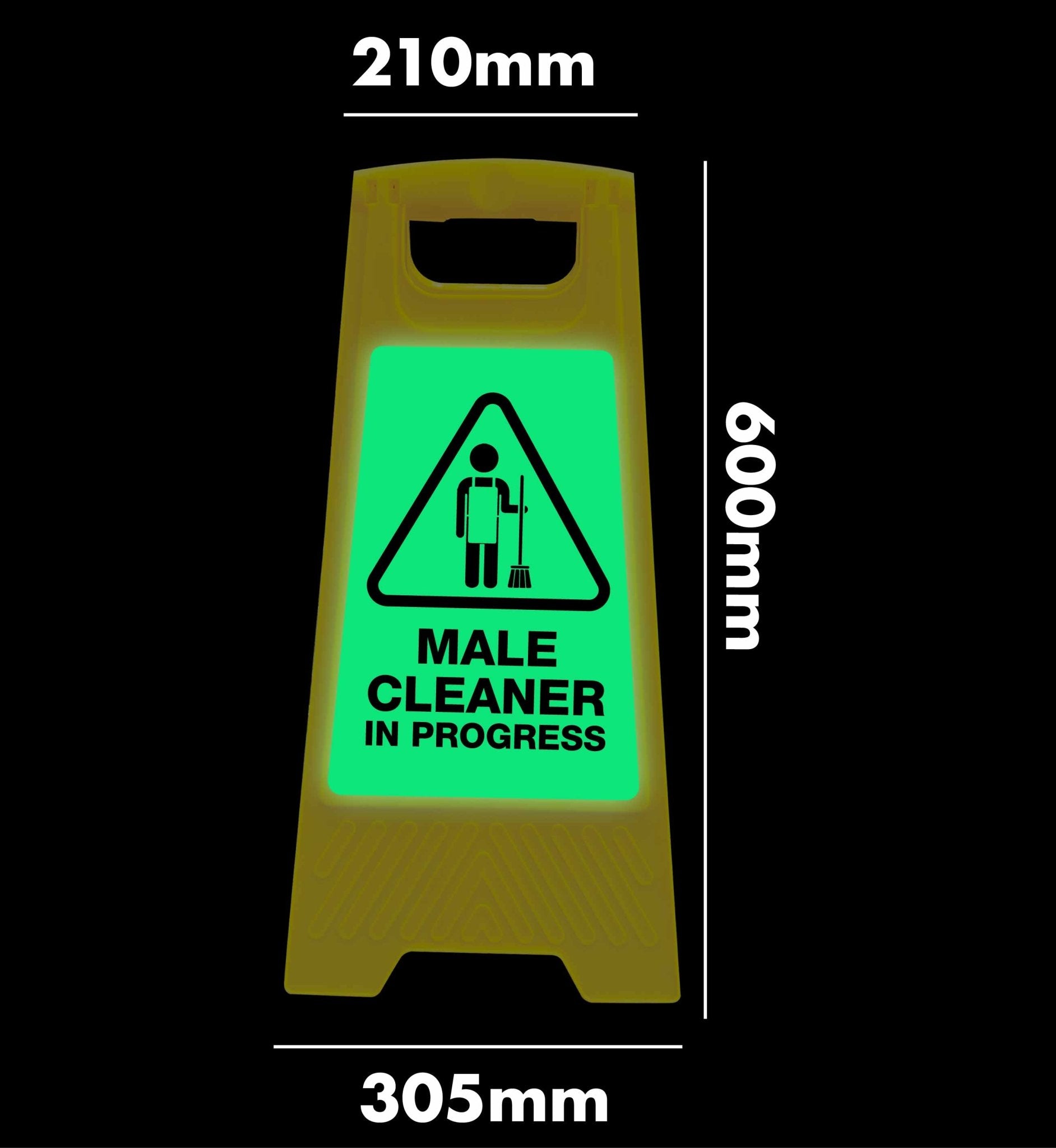 Glow In The Dark - Yellow A - Frame - Male Cleaner In Progress - New Signs